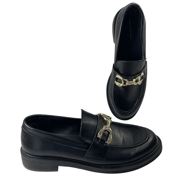 American Eagle Loafers Womens 8.5 Black SlipOn Shoe Horse Bit Old Money Academia - Picture 1 of 8